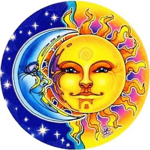 Fashion Car Sticker Pvc Mandala Art Reflection Sun and Moon Accessories Reflective Decals Waterproof Moisture-proof, 10cm * 10cm