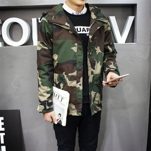 2021 Mens Autumn Camouflage Loose Hooded Jacket Youth Workwear Casual Jacket