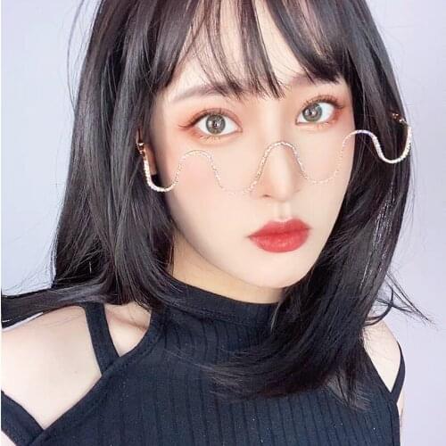 Wave set auger ins lensless concave shape web celebrity glasses framework of personality moulding leptin yan mirror