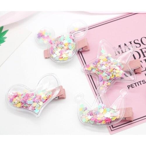 New Children Hairpins Hair Bands Transparent Crown Star Hair Clips Cute Pearl Elastic Rubber Band Kids Handmade Hair Accessories