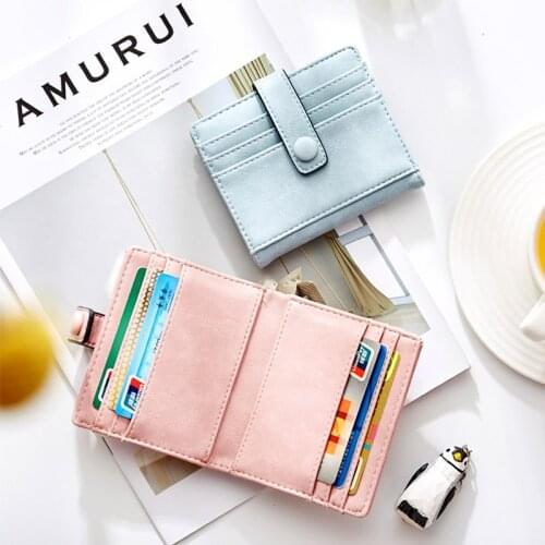 New Card Holders Women Girls Credit Card Holder Pu Leather Money Card Bag Cash Clip Mini Wallet Multifunction Clutch Purse