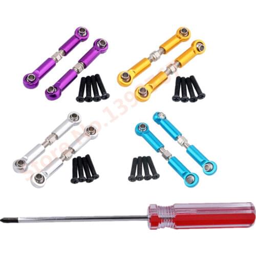 RC Car WLtoys Metal Adjustable Turnbuckle Linkages Pull Rod Front Rear Servo Link(Al.) Screwdriver 1/18 A949 A959 A969 A979 k929