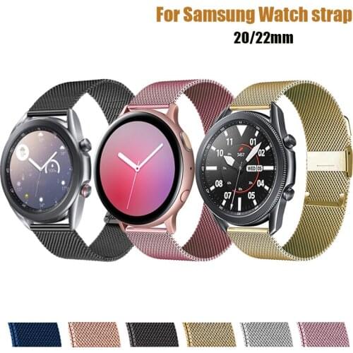 20mm22mm strap for Samsung Galaxy Watch Active 1 2 3/ Galaxy Watch42mm 46mm/Samsung Gear S2 S3 Stainless Steel Metal Mesh bands