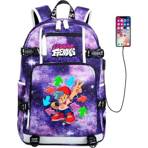 Friday Night Funkin FNF USB Backpack Travel bag School Bags Canvas Shoulder bag Teenager Laptop Sport Rucksacks Mochila