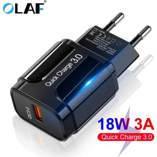 18W Quick Charge 3.0 USB Charger QC 3.0 Fast Charger EU US Adapter Wall Travel Phone Charger For iPhone X 7 Samsung S10 Xiaomi