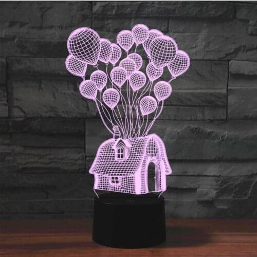 [Seven Neon]Balloon Hot Air Balloon Acrylic 7Colors Desk Lamp 3D Novelty Led Night Light Millennium Falcon Gift