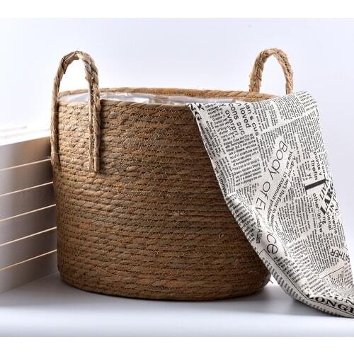 Nordic Extra Large Straw Woven Flowerpot Seaweed Storage Basket Potted Green Plants Hand-woven Indoor Floor Flowerpot