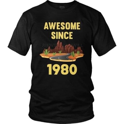 Street Year 1980 T Shirt Men Cotton Print T-shirt Funny Tshirt Short Sleeve 41st Birthday 41Years Old Tee Tops