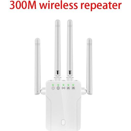 Wireless Repeater 2.4G/5Ghz Wifi Router300M Signal Amplifier Extender 4 Antenna Router Signal Amplifier Suitable For Home Office
