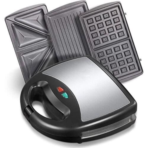 220V 3 In 1 Sandwich Maker Breakfast Machine Oven Household Waffle Maker Grilling Panini Baking Plates Toaster