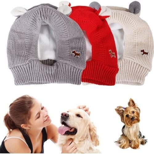 Knitted Pet Dogs Hats Winter Warm Dog Caps Funny Cosplay Christmas Clothes Fashion Pet Puppy Dress Up Pet Dogs Accessories