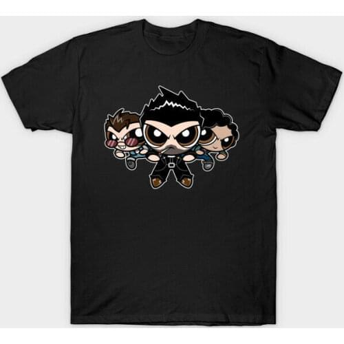 Trinity Preacher Priest Powerpuff Girls Funny Parody Movie Cartoon Black T-shirt
