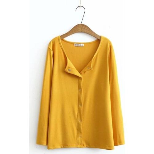 Plus size O neck knitted women loose blouse 2021 new spring autumn casual ladies shirts female tops