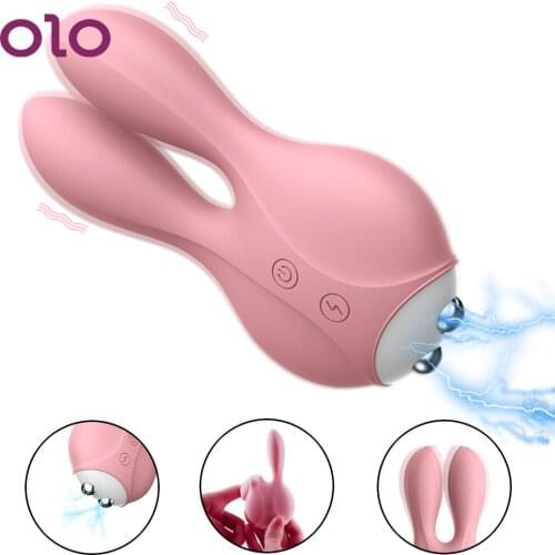 OLO Electric Shock Rabbit Vibrator Breast Clitoris Stimulator Massager Female Masturbation Sex Toy for Women Men Vibrators Egg