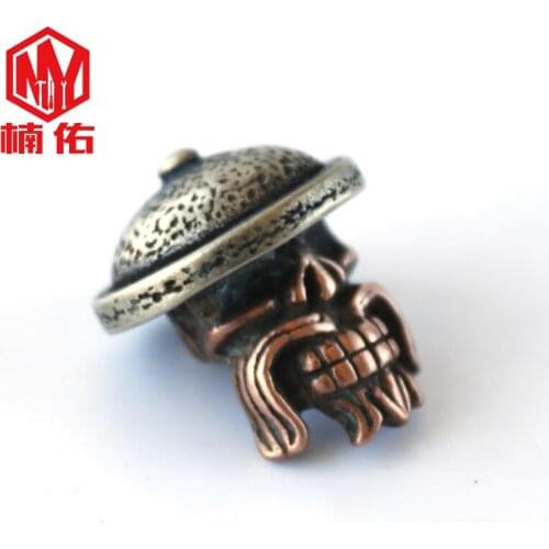 1PC EDC Paracord Beads Retro Brass Copper Lanyard Pendants Knife Beads Umbrella Rope Cord Necklace Bracelet Beads Pendants