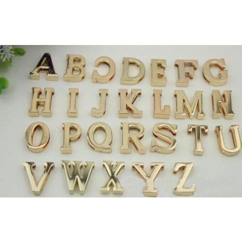 10pcs/ lot DIY bag accessories light gold 26 letters shoes bags, hardware accessories, clothing, hardware