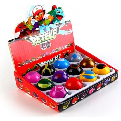 12pcs/set TAKARA TOMY Pikachu Pokeball Set Pokeball Toy Hand-made Pokemon Original Pokemon Monster Pokeball Children Gift