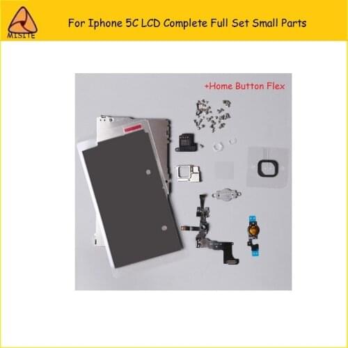 20pcs/lot LCD Complete Full Set Small Parts for iPhone 5C LCD Assembly Full Set Parts Front Camera home button earspeaker flex
