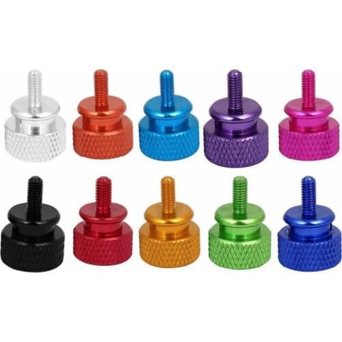 4PCS M3X7 Colourful Aluminum Alloy Flat Head Knurled Hand Thumb Screw for RC Airplane Model Computer Case Screw