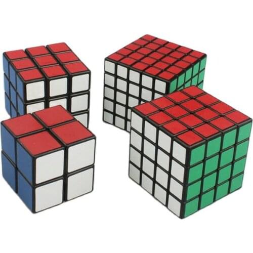 4pcs Magic Cube Set 2x2x2, 3x3x3, 4x4x4, 5x5x5 Twist Puzzle Cube Professional Speed Magico Cubo Toys for Kids Children