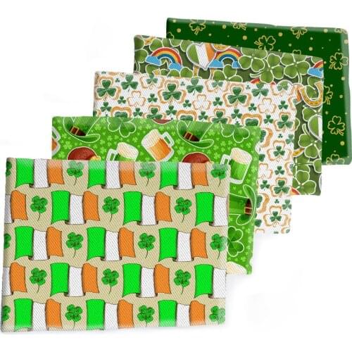 50*145CM Fabric Design St. Patricks Day Printed Polyester Cotton Twill Fabric Patchwor Printed