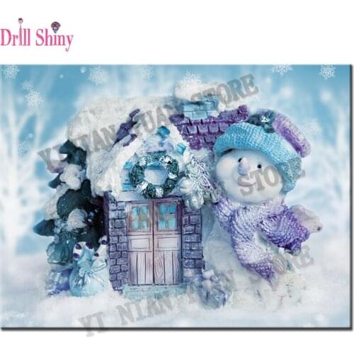 5D DIY diamond embroidery snowman house diamond painting Cross Stitch full square Rhinestone mosaic Christmas decoration gift