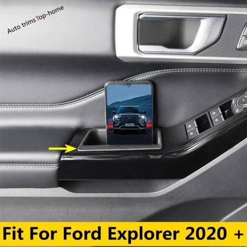 Side Door Handle Armrest Container Holder Tray Storage Box Organizer Cover Trim For Ford Explorer 2020 2021 Plastic Interior
