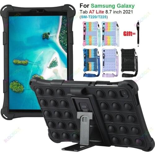 Case for Samsung Galaxy Tab A7 Lite 8.7'' 2021 SM-T220/T225/T227Soft Silicone Protective Cover for Galaxy Tab A7 lite with Strap