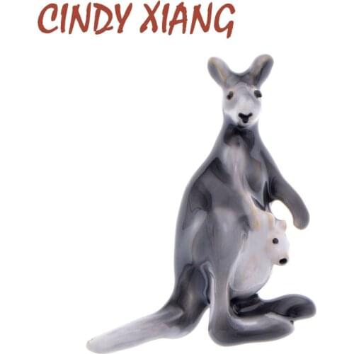 CINDY XIANG 3 Colors Choose Enamel Kangaroo Brooches Cute Animal Pin New Design Fashion Jewelry High Quality New 2020