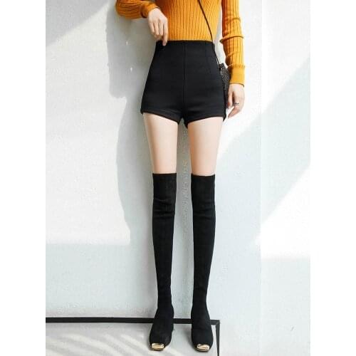 CX 2021 New Summer Women Black High Waist Hot Short Slim Was Thin Joker Package Hip Stretch Short Sexy Cozy Fashion Casual