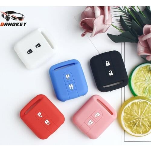 Dandkey 2 Buttons Remote Car For Nissan Silicone Key Case For Nissan Qashqai Micra Navara Almera Note 350Z Key Fob Accessories