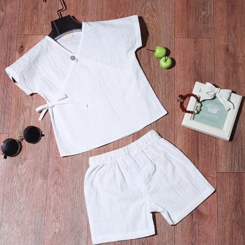 Childrens Short Sleeve Tang Suit Han Dynasty Traditional Classical Hanfu Clothing Summer Infant Chinese Style Hanfu Costume