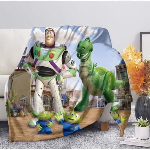 Disney Toy Story Buzz Lightyear Blanket Throw Home Travel Kids Boys Children Cartoon Flannel Plush Soft Comfortable Blanket
