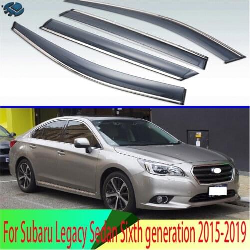 For Subaru Legacy Sedan Sixth generation 2015-2019 Plastic Exterior Visor Vent Shades Window Sun Rain Guard Deflector 4pcs