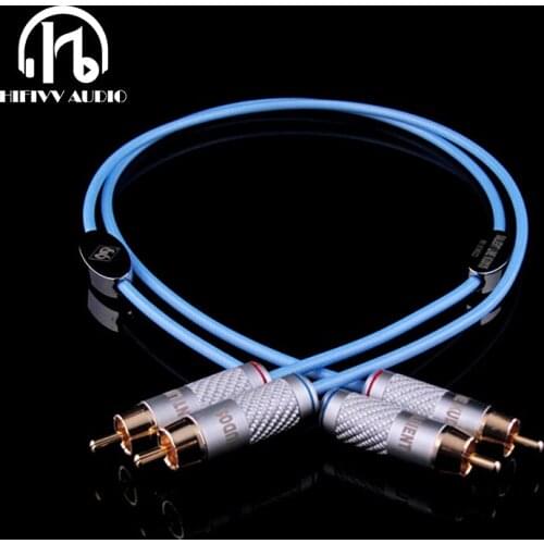 HI end audio RCA cable for Audio DAC amplifier TV player Cable Gold silver alloy cable RCA to RCA audio line