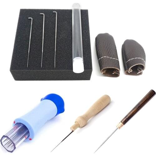 Needle Felting Tools Medium Level Felt Needle Tool Kits for Needle Felt Kit Felt Pad Finger Guard Needles Awl 7 Needle Holder