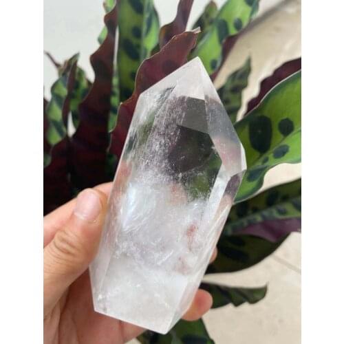 Beautiful natural clear crystal wand with natural crystal tower healing 350-400g
