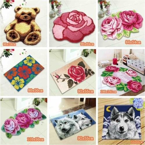 Embroidery Hook Smyrna Carpet Technique Latch Hook Rug Kits Diy Tapijt Alfombras Kleed Knooppakket With Thread Crochet Cat Gift