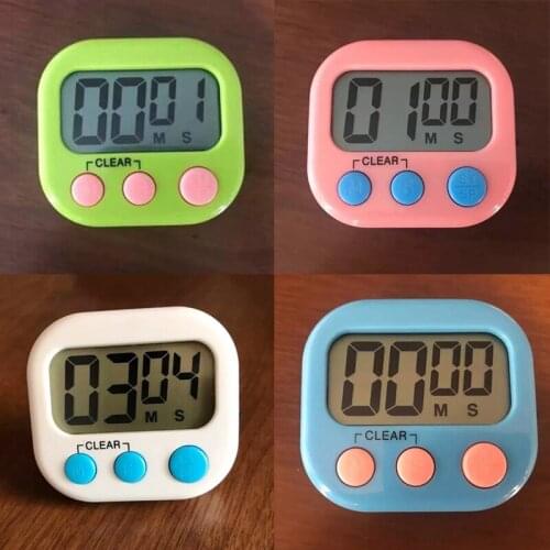 Magnetic LCD Digital Kitchen Countdown Timer Alarm with Stand White Kitchen Timer Practical Cooking Timer Alarm Clock
