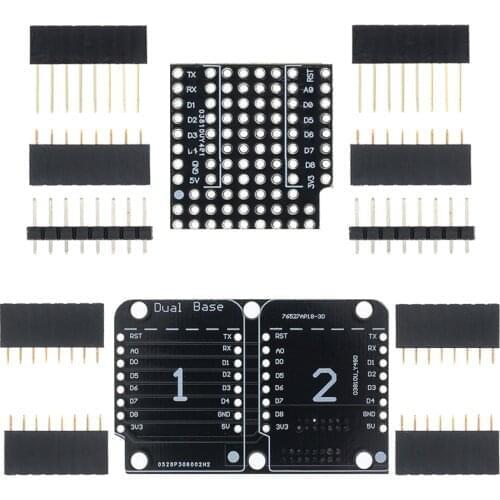 Breadboard Expansion Shield Pin Lithium battery/Double Socket Dual Base Shield For WeMos D1 Mini ESP8266 Diy D1 Expansion board