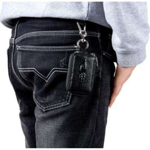 Genuine Leather Men Key Wallet Male Car Key Bag Keys Holder Crocodile Pattern Key Case Large Capacity Organizer Small Wallets