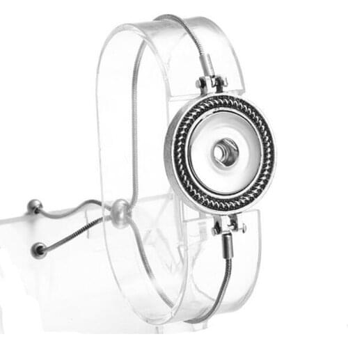 Newest Adjustable Snap Button Bracelet Metal European & American Charms Bracelet For Women 18mm Snap Button Jewelry