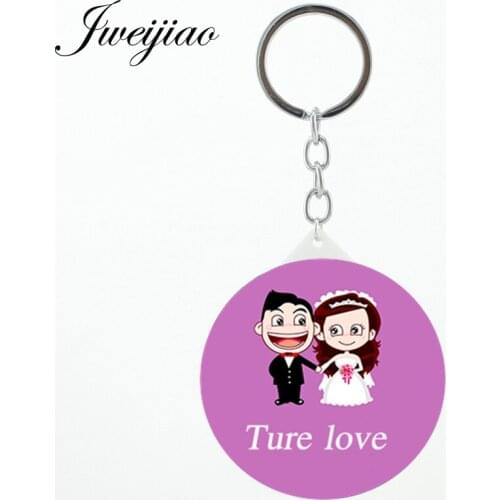 JWEIJIAO ture love charm Fashion keychains Mirrors Beauty Health Round Makeup mirrors for Valentines Day best gift FQ875
