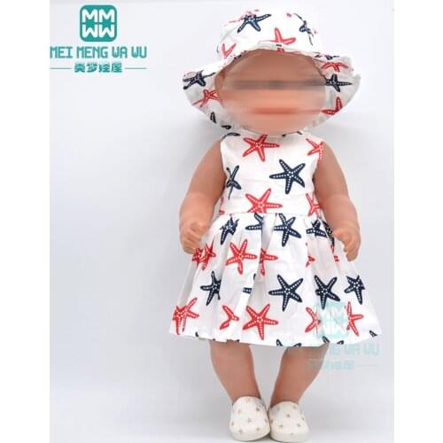 Doll clothes fashion dress, casual suit fits 43 cm new born doll and 45cm American doll accessories
