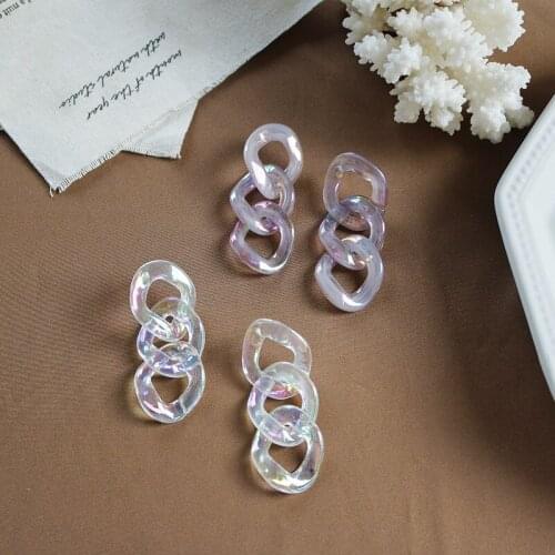 Origin Summer Unique Design Multicolor Resin Ring for Women Temperament Chunky Chain Circle Index Finger Party Ring Jewellery