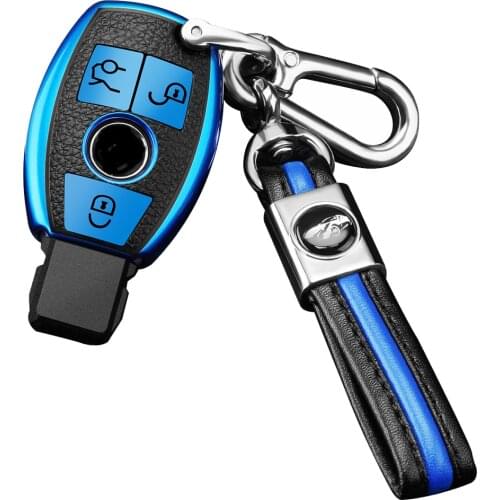 Funny PC+Leather grain Car Key Case Cover For Mercedes Benz A B C E S Class W203 W204 W205 W210 W211 W212 W221 W222 Accessories