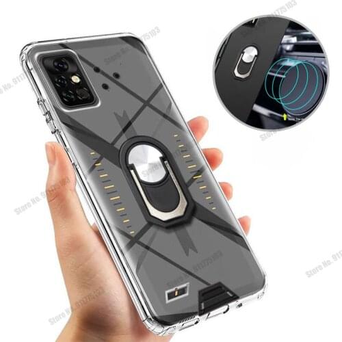 For Umidigi Bison Pro / Bison / Bison GT transparent Silicone Soft Stand Holder Case For Bison 2021 A11 360 Rotation Ring Cover