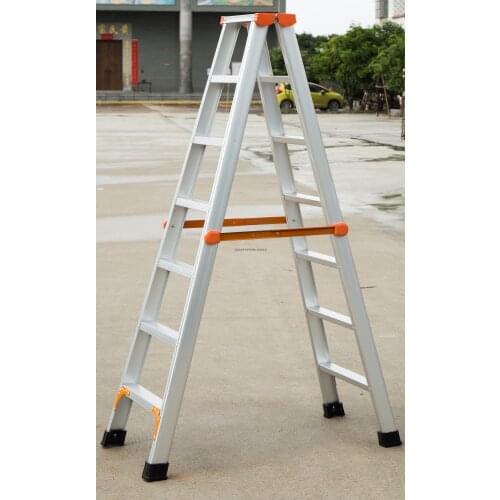 Factory Direct Sales Grandiose Double Side Ladder Aluminum Ladder Folding Domestic Ladder Herringbone Telescopic Anti Slip Engin