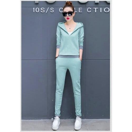 Straight Pants Full Sleeve Plus Size Sport Suit Wear Long Trousers Breathable Woman Clothing Trainning & Exercise Sets