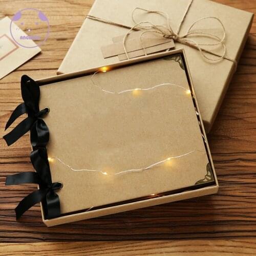 20Pages Wedding Photo Album Scrapbook DIY Blank Album Photo Cover Loose-leaf Self Adhesive Scrapbook Album Kid/Baby Case Binding